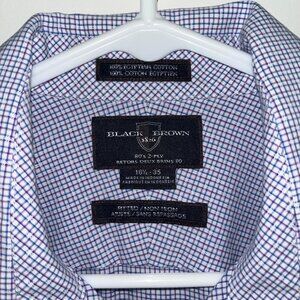 Lord & Taylor Black Brown Mens Classic Dress Shirt 16 1/2 - 32